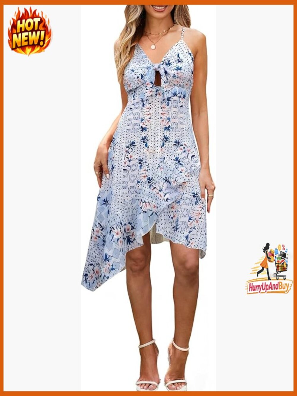 Polka Dot Midi Dress A-Line Ruffle Boho Halterneck Sundress Cocktail Party